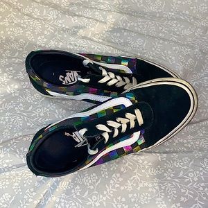 New multi rainbow vans low-rise